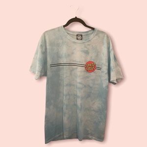 Santa Cruz Skating Standard Light Blue Tie Dye T shirt
